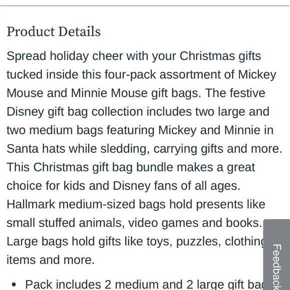 Hallmark Mickey and Minnie Mouse Holiday Gift Bags set of 8 NWT - Picture 9 of 12